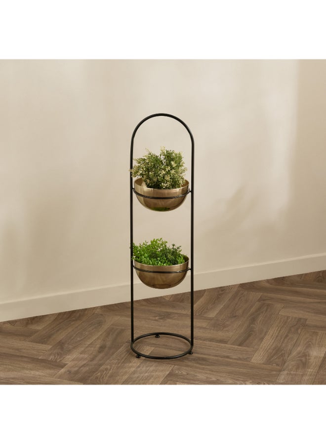 Home Box Metal 2-Tier Planter Stand - Black - Image 1